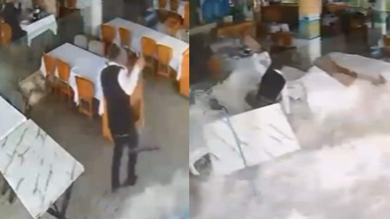 Alanya’da dalgalar balık lokantasını bastı